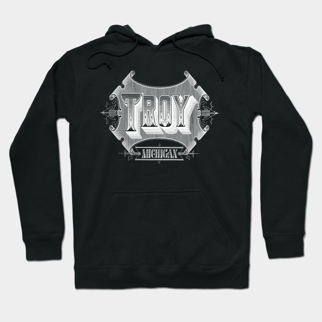 Vintage Troy, MI Hoodie by DonDota